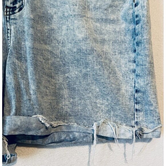 Eloquii Shorts Womens 14 Light Blue Acid Wash Denim Cut Off High Waist Beachy - Picture 3 of 7